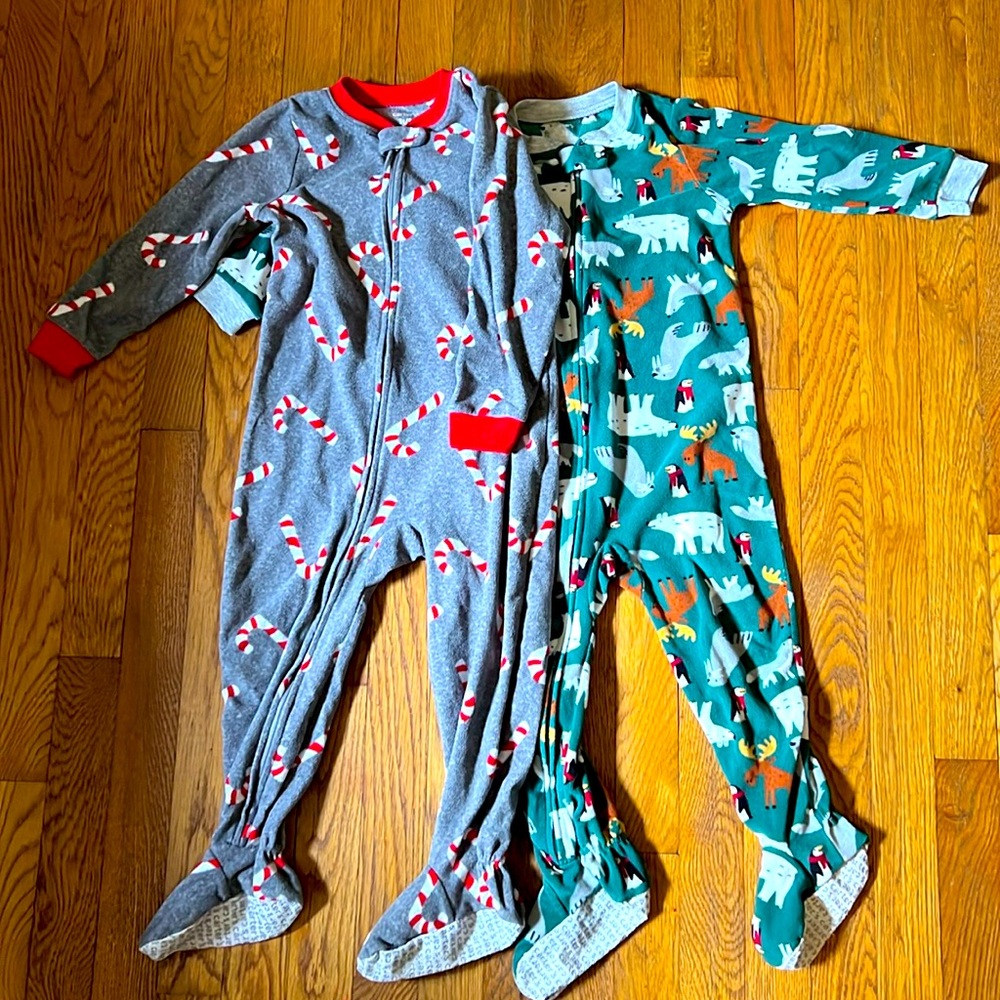 Set of 2 Carter's fleece footie pajamas